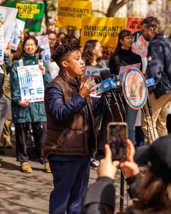 the ICE out of Rikers rally